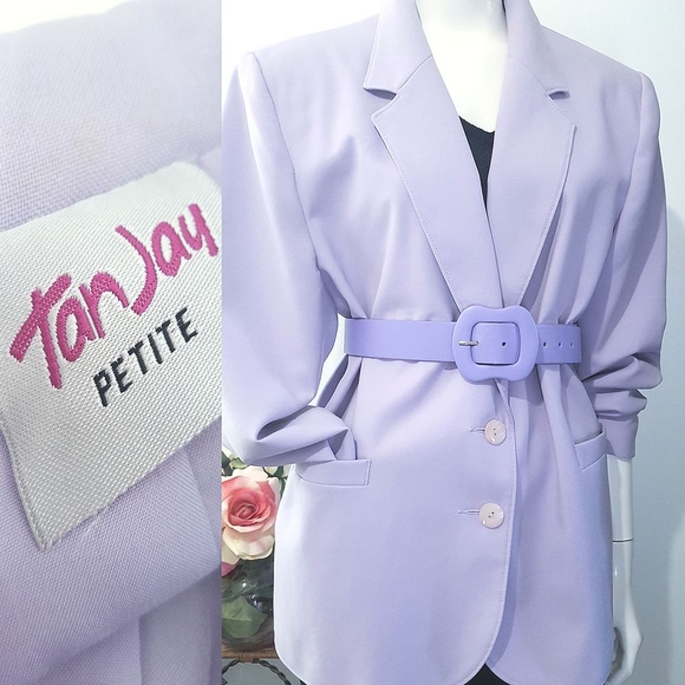 TanJay💜Vintage Women's Lavender Blazer Jacket| Spring| Summer